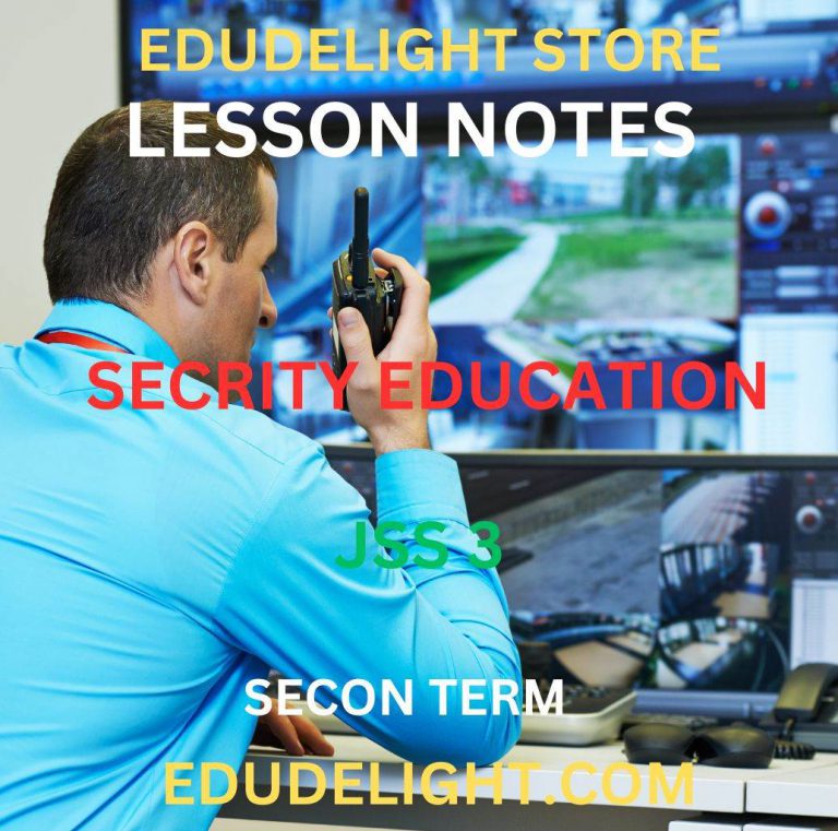 Security Education Lesson Notes for Basic 9 (JSS3) 2nd Term