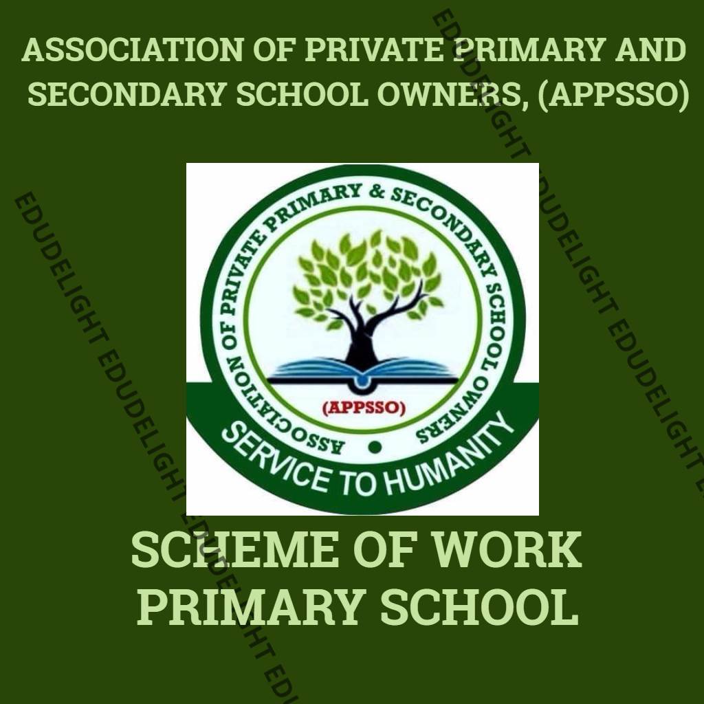 APPSSO SCHEME OF WORK FOR PRIMARY SCHOOL
